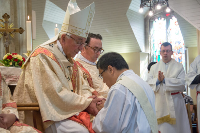 Antonio Pineda Ordination Cardinal Vincent Nichols ordains Rev Antonio Pineda on 28 July 2018 at St George's Catholic Church, Sudbury. Photo by Alexander Balzanella.