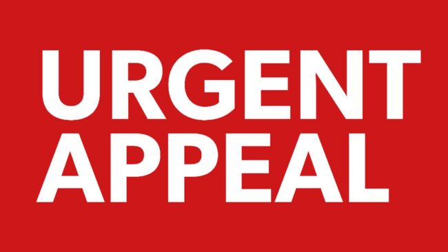 urgent appeal